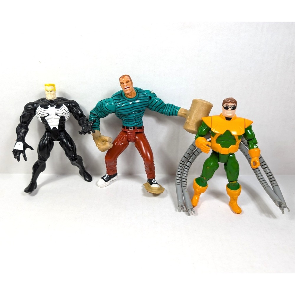 Vintage Spider-man Action Figures 90s Doc Ock Venom Sandman Marvel ToyBiz